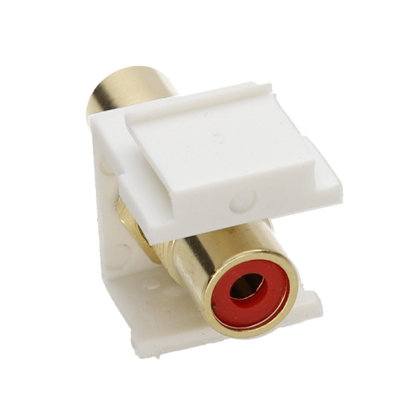 Kenable Red/White Aura Keystone Phono Rca Audio Coupler Panel Mount Insert Size 10 B&Q