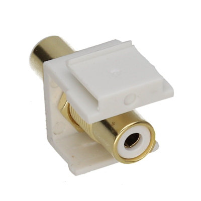 Kenable Aura Keystone White Phono Rca Audio Coupler Panel Mount Insert White from B&Q