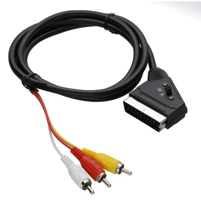 Kenable Scart Plug In Out To Red White Yellow Rca 3 X Phono Plugs Av Cable 1.5M from B&Q