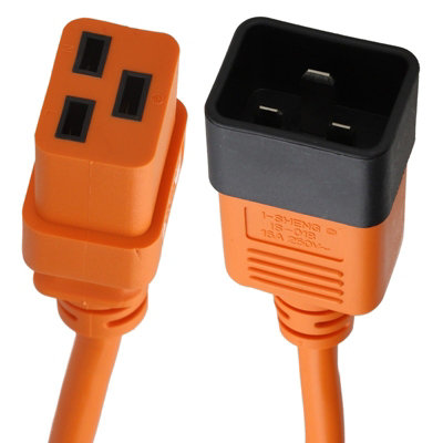Kenable C19 Plug To C20 Socket Server Ups Extension Cable 16A 250V 1M 3Ft Orange from B&Q