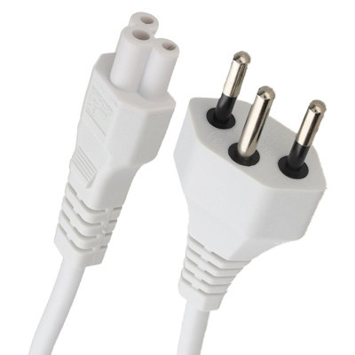 Kenable Swiss 3 Pin Sev 1011 To Cloverleaf C5 H05Vv-F 5A Mains Power Cable White 2M from B&Q