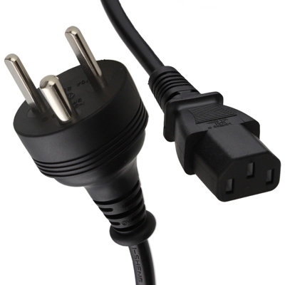 Kenable Denmark Afsnit 107-2-D1 3 Pin To Iec C13 Kettle Plug Mains Power Cable Lead 2M from B&Q