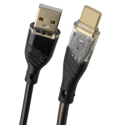Kenable Transparent Usb A To Usb-C Plug Mobile Phone Fast Charger Cable 22Awg Lead 1M from B&Q