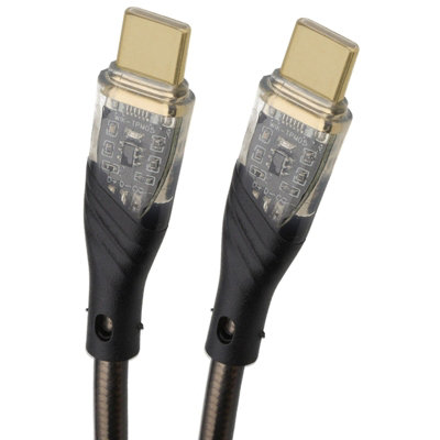 Kenable Transparent Usb-C To Usb-C Plug Phone Fast Charger & Sync Cable 22Awg Lead 1M from B&Q