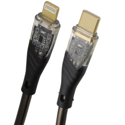 Kenable Transparent Usb C To 8 Pin Plug Mobile Phone Fast Charger Cable 22Awg Lead 1M from B&Q