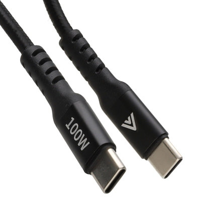 Kenable Usb Type C 100W Charging & Data Transfer Charger Braided Cable 20V 5A Black 1M from B&Q