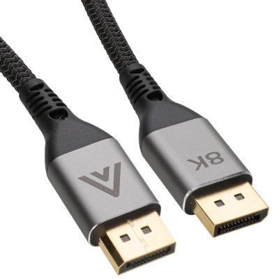 B&Q -  Displayport V2.0 Uhbr20 8K At 60Hz 4K At 144Hz Hdr 80G Cable Gaming Pc Lead Gold 1M