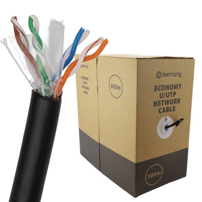 Kenable External Cat6-Cca Gigabit Outdoor Ethernet Network Cable Reel Solid Utp 305M from B&Q