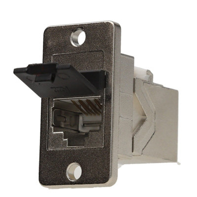 Kenable Keystone Cat6A Shielded Ftp Pass Through Rj45 Panel Mount Coupler Adapter from B&Q