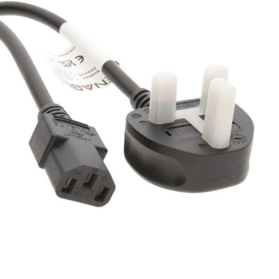 Kenable Power Cable Uk Plug (10A Fused) To Iec C13 1.00mm H05Z1Z1-F Lszh Lead 2M Black from B&Q