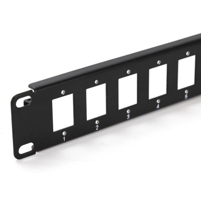 B&Q -  Panel Mount Patch Panel Data Inserts 16 Port 19 Inch Data Cabinet Black