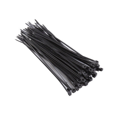 Entie Black Cable Ties 2.5mm X 150mm Nylon 66 Ul Approved (50 Pack) from B&Q