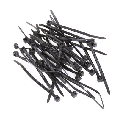 Entie Black Cable Ties 2.5mm X 60mm Nylon 66 Ul Approved (50 Pack) from B&Q