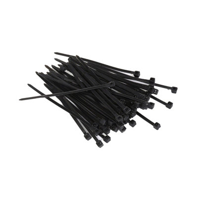 Entie Black Cable Ties 2.5mm X 80mm Nylon 66 Ul Approved (50 Pack) from B&Q