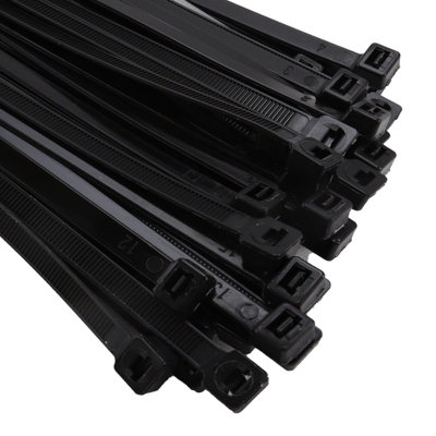 Entie Black Cable Ties 7.6mm X 300mm Nylon 66 Ul Approved (50 Pack) from B&Q