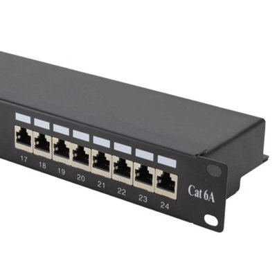 Kenable 24 Port Shielded Network 19 Inch Patch Panel Cat6A Stp Vertical Punchdown from B&Q
