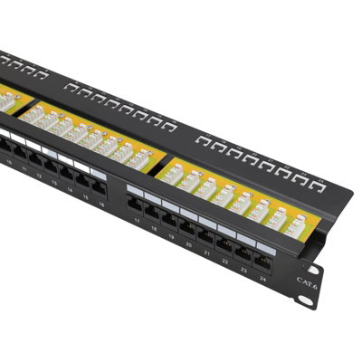 Kenable 24 Port Vertical Punchdown Cat6 Patch Panel 19 Inch Network Utp & Cable Management from B&Q