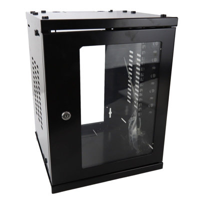 B&Q -  8U Minimedia Soho Metal Wall Cabinet For 10 Inch Data Rack Mounting 300mm Deep Black