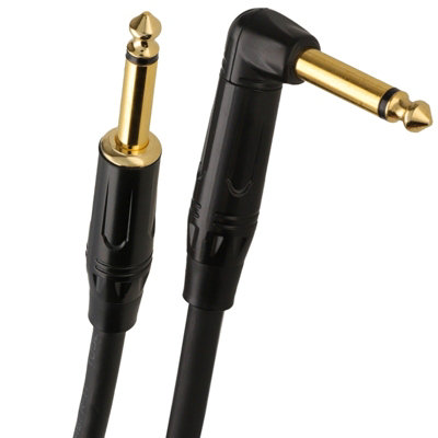 B&Q -  Stage Ready Studio Guitar Lead Cable 6.35mm 1 4 Jack To Right Angle Plug 6M Gold