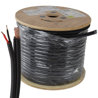 Kenable Red/Black Rg59 Coax Shotgun Cctv Camera Power And Data Low Smoke Lszh Cpr Eca Cable 100M Medium B&Q