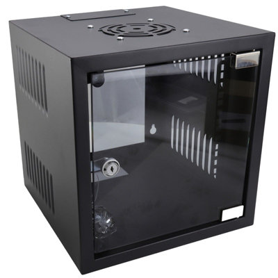 Kenable Wall Mounted Data Cabinet 10 Inch Soho Networking Small 6U 300mm Black from B&Q