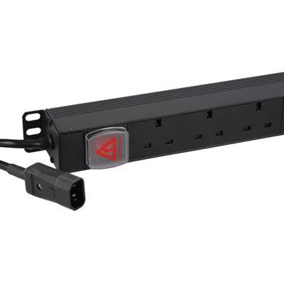 B&Q -  Pdu Uk Sockets 8 Way With C14 Iec Plug Power Distribution Unit Vertical 3M