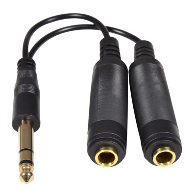 Kenable 6.35mm Stereo Jack Splitter Audio Cable 1 4Inch Plug To 2X Sockets Trs 0.2M 20Cm from B&Q