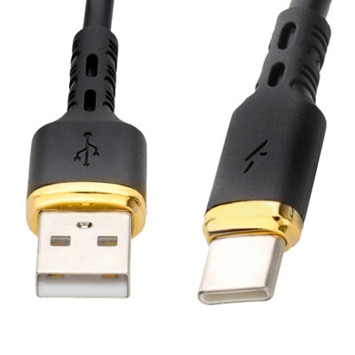 Kenable Usb 2.0 Metal Ended Tpe Usb-A To Usb-C Mobile Phone Charging Data Cable 2.1A 2M Black from B&Q