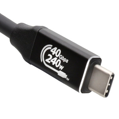 Kenable Usb4-40 40Gbps 240W Usb 4.0 Type C To C Coaxial Cable Metal Plugs 1.5M from B&Q