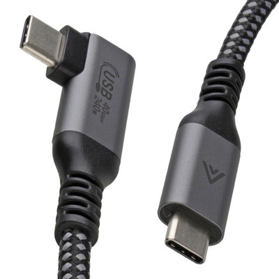 Kenable Right Angle Usb-40 Usb-C Usb 4.0 Male To Male Cable 40Gbps 240W 0.5M from B&Q