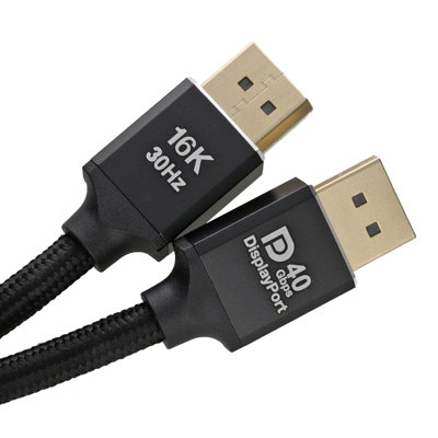 B&Q -  Certified Pro Displayport V2.1 8K 120Hz 4K 144Hz Uhbr10 40Gbps Cable 1.5M