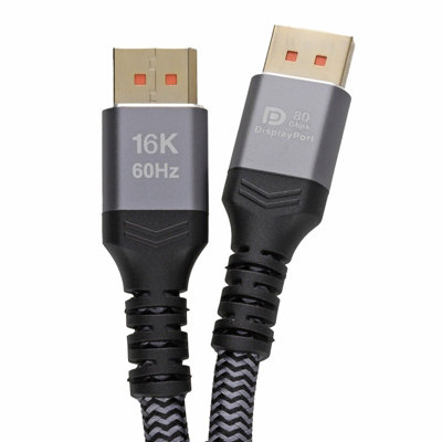 B&Q -  Certified Displayport V2.1 Uhbr20 16K At 60Hz 8K At 240Hz 4K At 144Hz 80G Cable Gold 0.5M