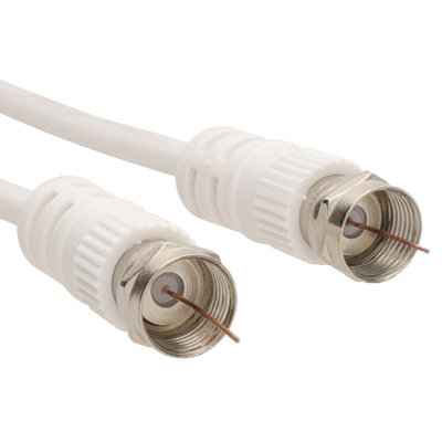 B&Q -  F-Type Plug To Plug Coaxial Cable For Satellite Tv 10M White