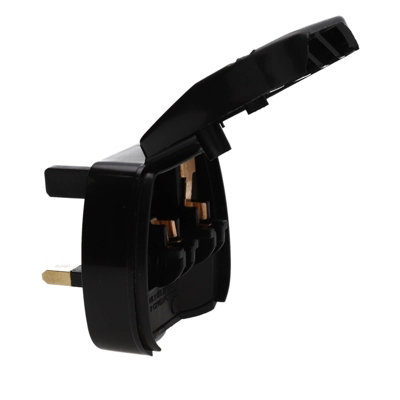 Kenable Euro 2 Pin To Uk Mains Plug Converter With 5A Fuse Black from B&Q