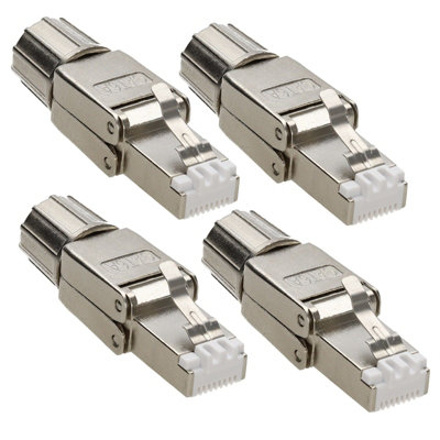 Kenable 40Gig Idc Rj45 Connector For Cat6A Solid Cable Tool-Less Metal Clip (4 Pack) from B&Q