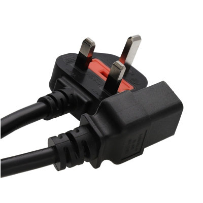 B&Q -  Power Cable Uk Plug (13A Fused) To Iec C19 Cable 1.5mm Lead 2.5M Black