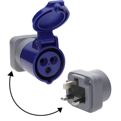 Kenable Uk Plug To 16A Blue Commando Caravan Site Power Electric Hook Up Direct Adapter from B&Q