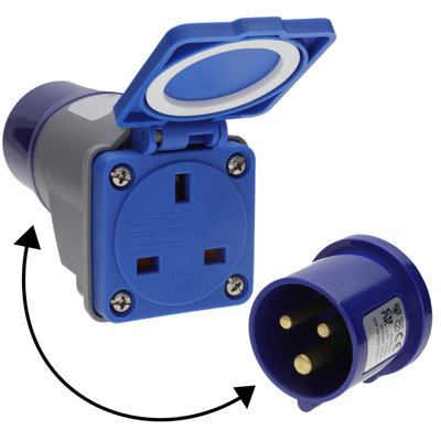 Kenable Caravan Site Power Plug 240V 16A To 13A Uk Mains Socket Direct Adapter Camping from B&Q