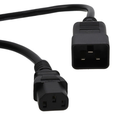 Kenable Power Cable Male To Female Ups C20 To Iec C13 1.5mm Lead 2M Black from B&Q