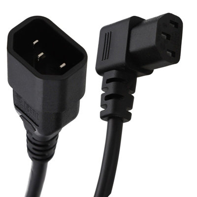Kenable Power Extension Cable Right Angle C13 Iec Male To Female C14 1.0mm2 Lead 2M Black from B&Q