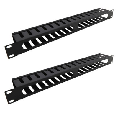 Kenable (Twin Pack) Cable Management Bar Metal Dump Panel 1U With Vent 19 Inch Rack from B&Q