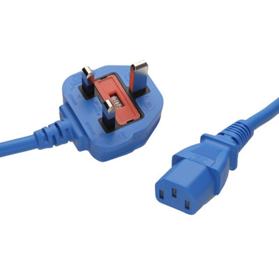 Kenable Power Cable Uk Plug (10A Fused) To Iec C13 1.00mm Lead 2M Blue from B&Q