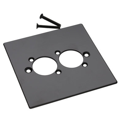 Kenable Black Tuk Aluminium Wall Faceplate D-Series Compatible Double Gang Hole Size 2 B&Q