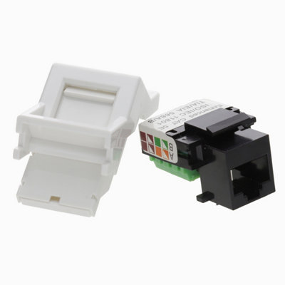 Kenable Tuk Cat5E Keystone Module Screw Terminal With White Angled Euro Faceplate from B&Q