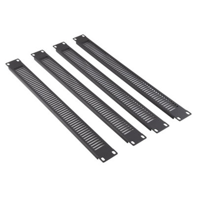 Kenable (4 Pack) Blanking Plate Vented 1U For Comms Data Cabinet Rack 19 Inch Black from B&Q