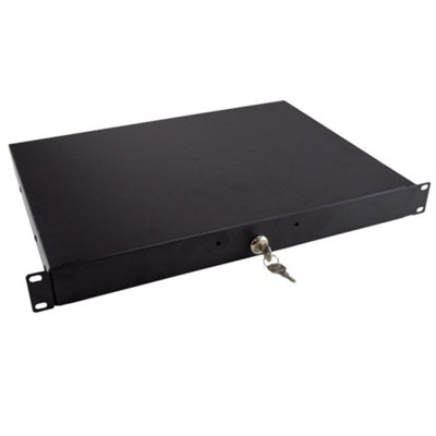 Kenable 19 Inch 1U Lockable Rack Mount Drawer With Rear Support Rails 338mm Deep from B&Q