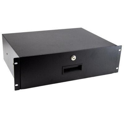 Kenable 19 Inch 3U Lockable Rack Mount Drawer With Rear Support Rails 338mm Deep from B&Q