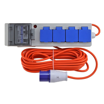 Kenable Rcd Protected 4 Way 16A Motorhome Caravan Camping Mains Electric Hook Up Lead 15M from B&Q