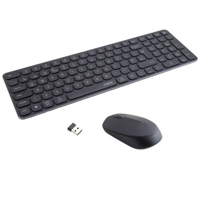 Kenable Rapoo 9310M Wireless Keyboard And Mouse Combo, 3.9mm Ultra-Slim Aluminium Design With Multiple Device Support Full-Size Uk