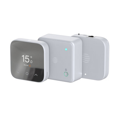 Hive V4 Mini Nano 3 852110 Smart Thermostat, White Silver Effect White/Silver